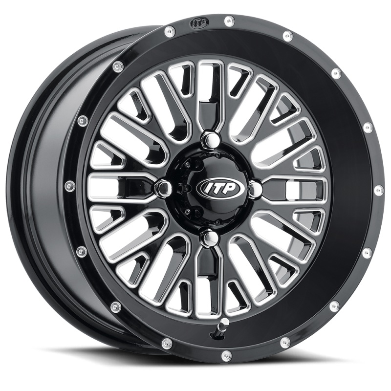 ITP Momentum 14×7 / 4×110 BP / 10mm Offset Black w/ Milled Accents Wheel