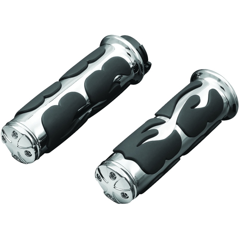 Kuryakyn ISO  Flame Grips  Dual Cable Chrome