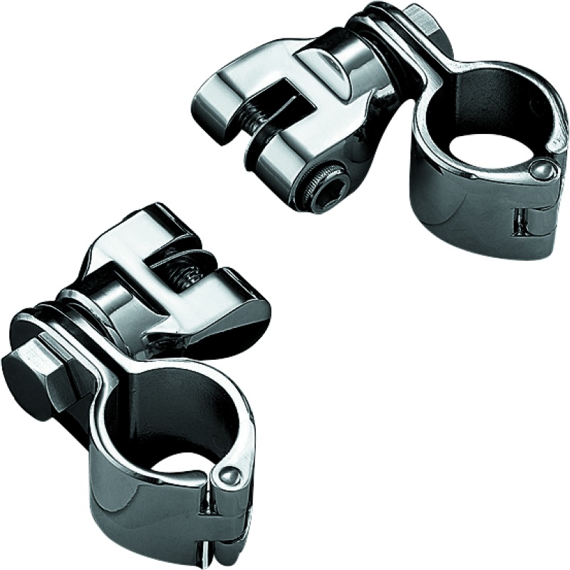 Kuryakyn Peg Mounts With 1-1/4in Magnum Quick Clamps Chrome (Pair)