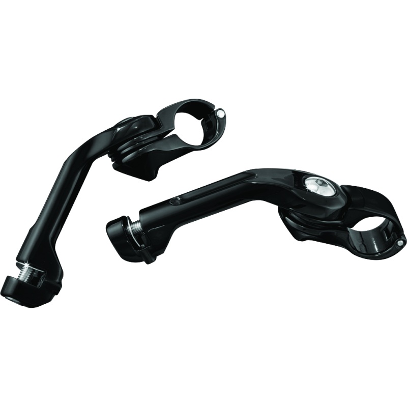 Kuryakyn Tour Tech 6in Back Arms With 1-1/4in Clamps Without Pegs Black