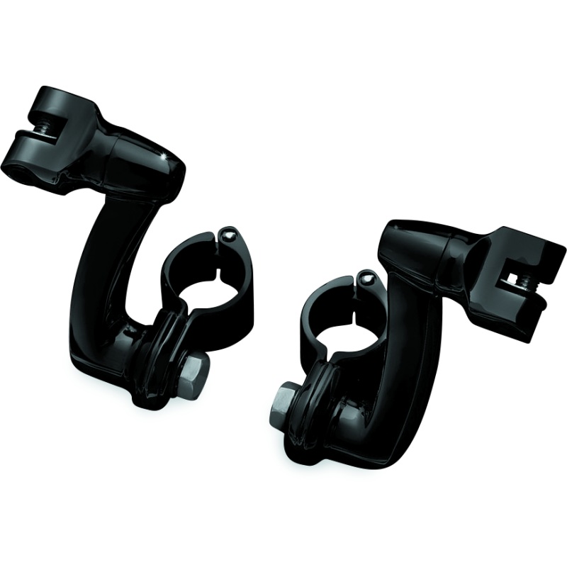 Kuryakyn Longhorn Offset Peg Mounts With 1-1/4inch Clamp Black