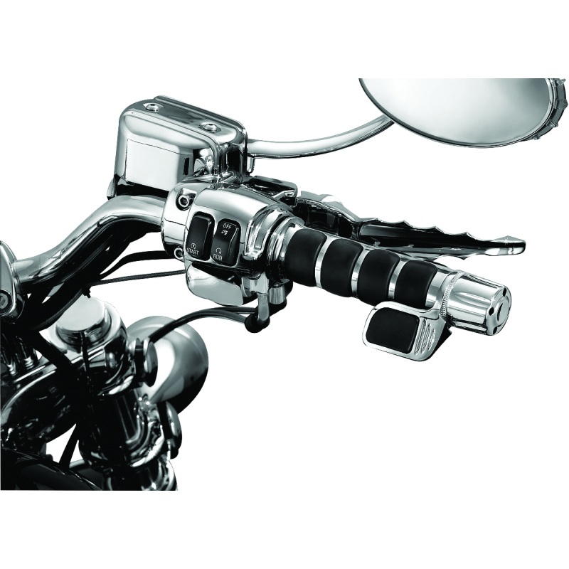 Kuryakyn Premium ISO Grip With Contoured Throttle Boss Throttle-By-Wire Chrome
