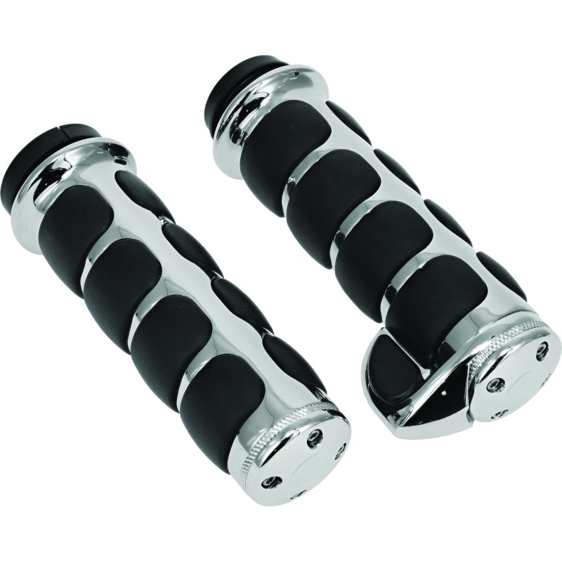 Kuryakyn Premium ISO Grips With Throttle Boss Throttle-By-Wire Chrome