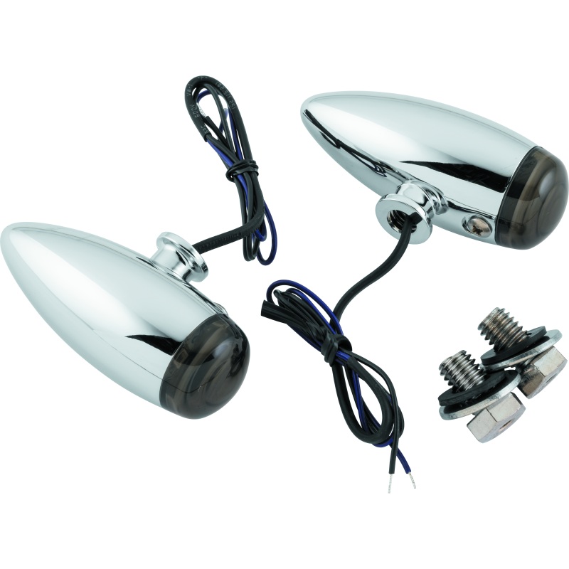Kuryakyn Super Bright LED Mini Bullet Lights Amber Chrome