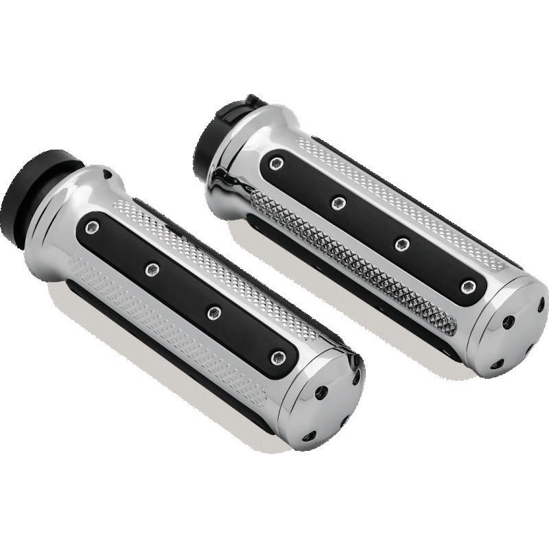 Kuryakyn Heavy Industry Grips Dual Cable Chrome