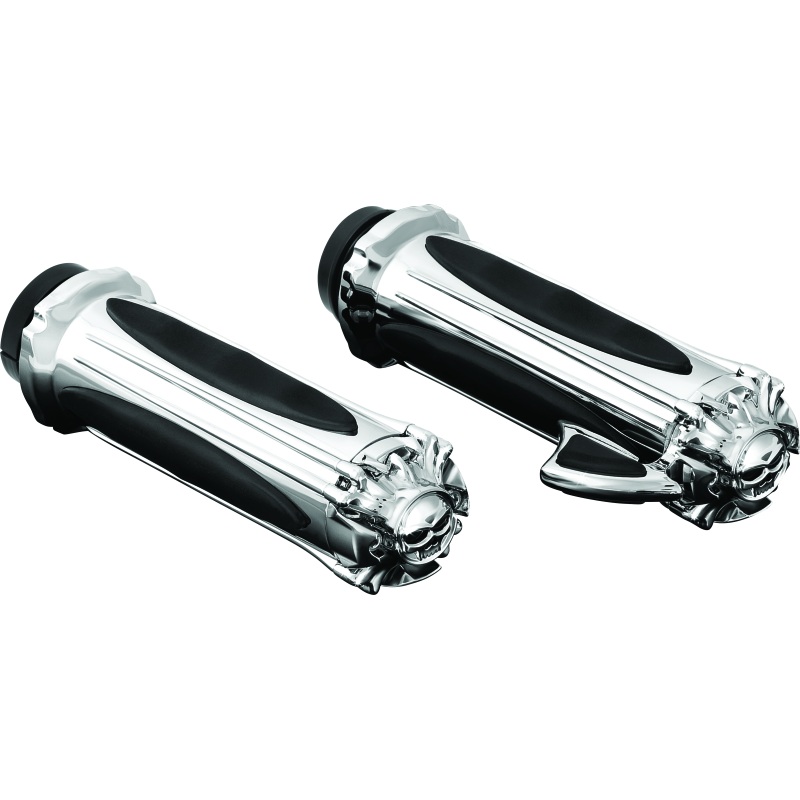 Kuryakyn Premium Zombie Grips With Throttle Boss Throttle-By-Wire Chrome