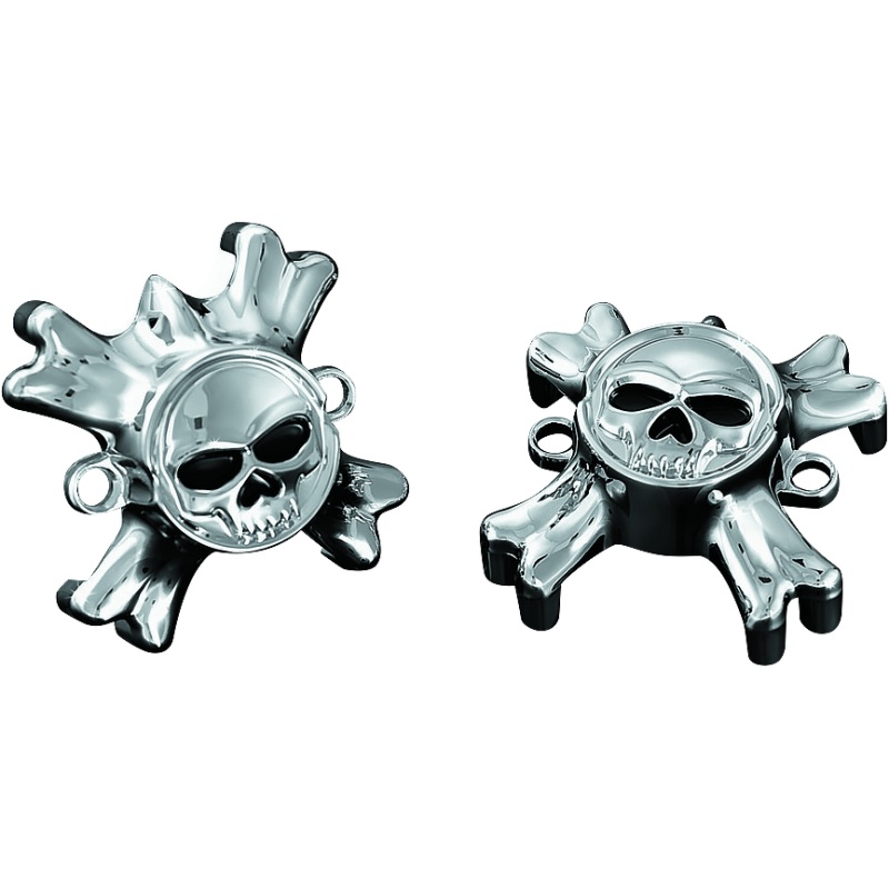 Kuryakyn Replacement Zombie Grip Emblems With Throttle Boss Chrome