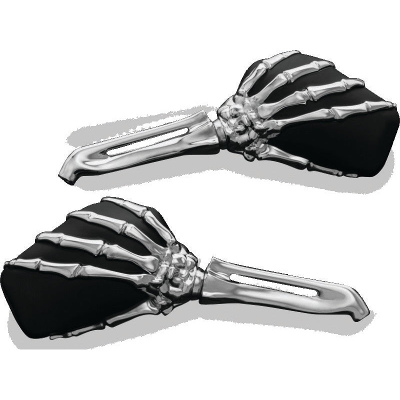 Kuryakyn Skeleton Hand Mirrors Chrome/Black