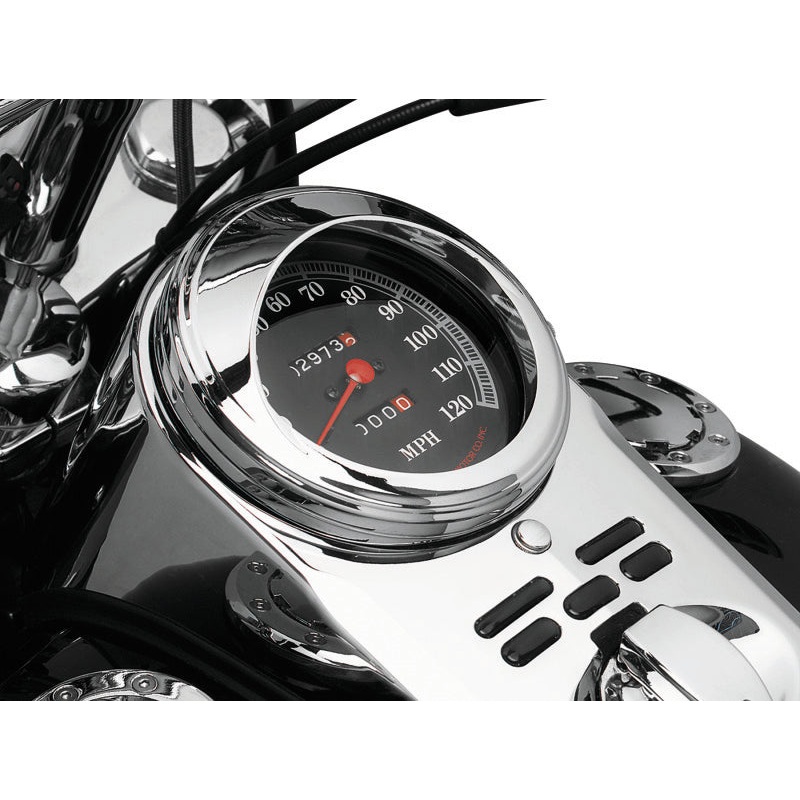 Kuryakyn Speedometer Trim Ring With Visor Chrome