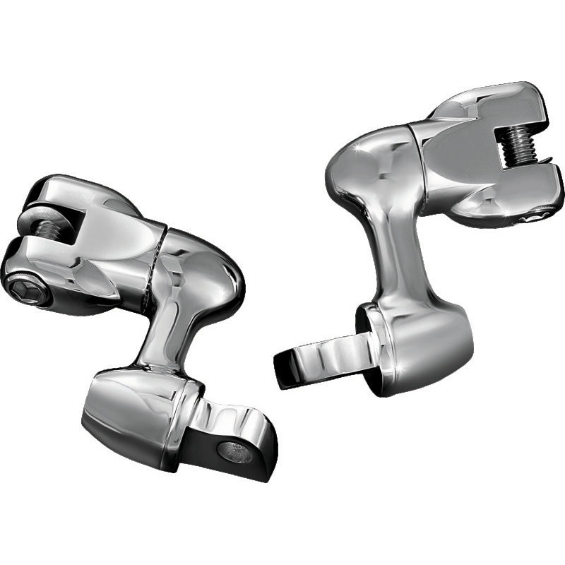 Kuryakyn 2in Adjustable Lockable Offsets With Male Mount Adapter Chrome