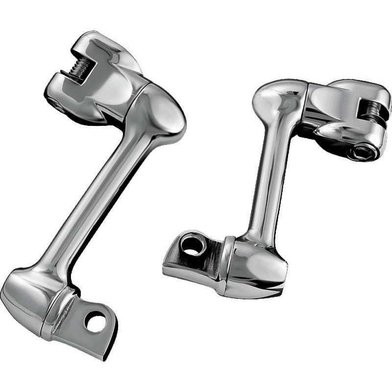 Kuryakyn 4in Adjustable Lockable Offsets With Male Mount Adapter Chrome