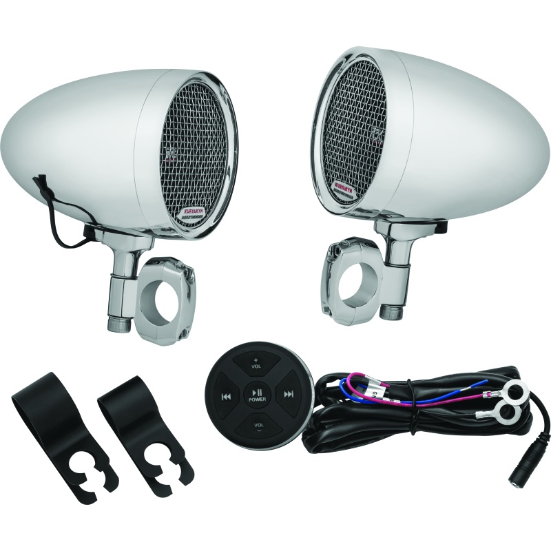 Kuryakyn Road Thunder Speaker Pods Bluetooth Audio Controller Chrome