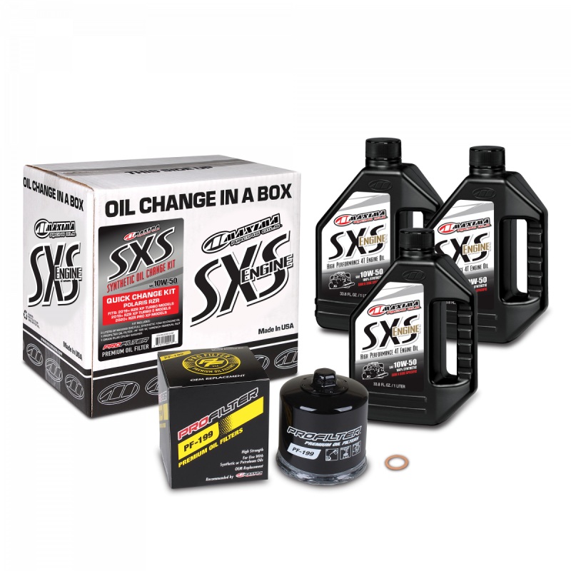 Maxima SXS Polaris RZR/Ranger Quick Change Kit w/Full Synthetic 10W50 Engine Oil/Filter/Hardware