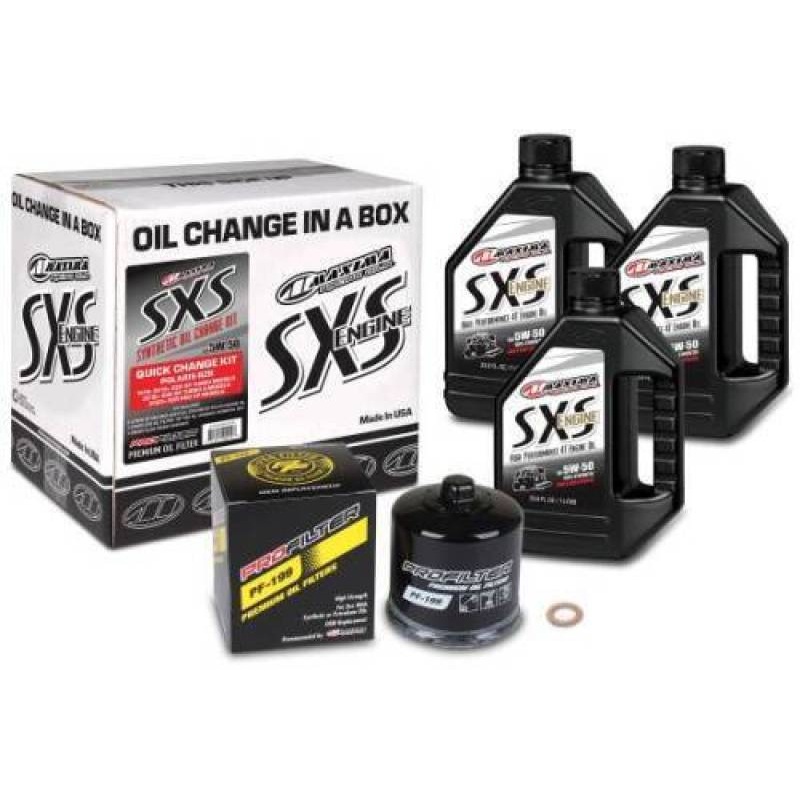 Maxima SXS Polaris Turbo Quick Change Kit w/Full Synthetic 5W50 Engine Oil/Filter/Hardware