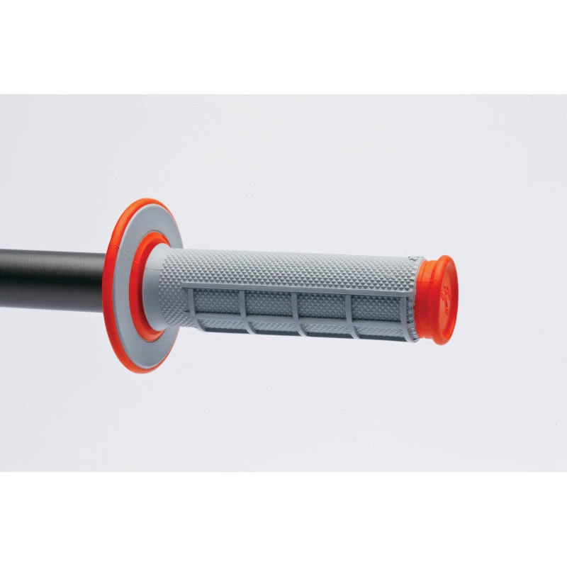 Renthal MX Dual Compound Grips 1/2 Waffle – Grey/ Orange