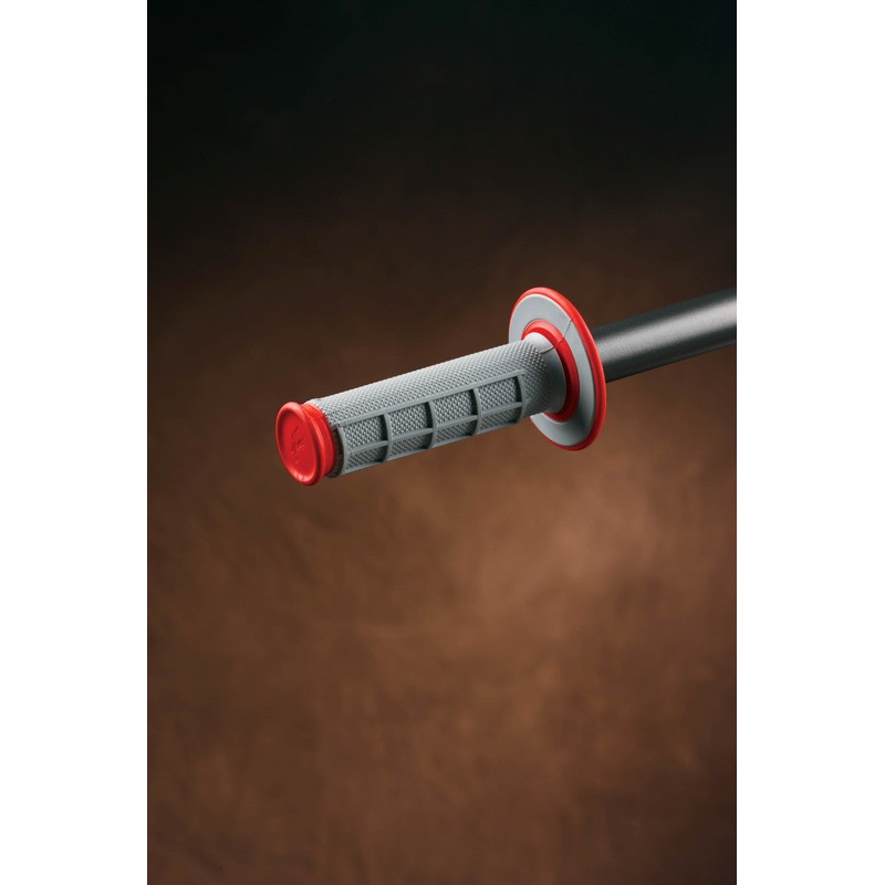 Renthal MX Dual Compound Grips 1/2 Waffle – Grey/ Red