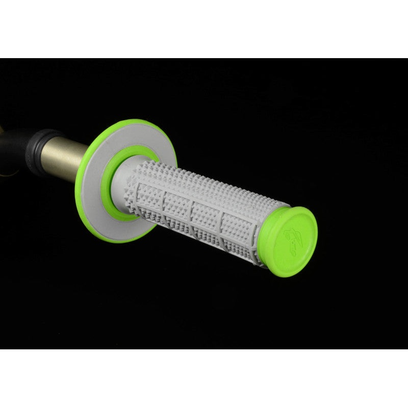 Renthal MX Dual Compound Grips Tapered 1/2 Waffle – Grey/ Green