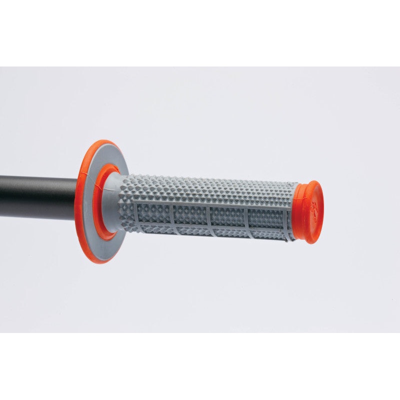 Renthal MX Dual Compound Grips Tapered 1/2 Waffle – Grey/ Orange