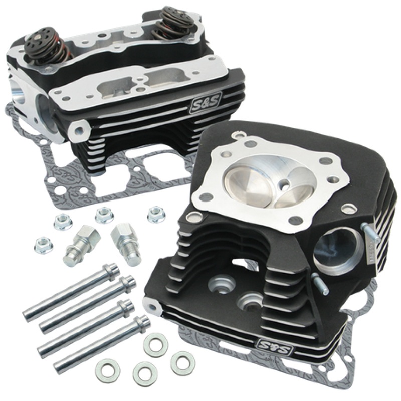 S&S Cycle 08-16 Touring Super Stock 89cc Cylinder Head Kit – Wrinkle Black