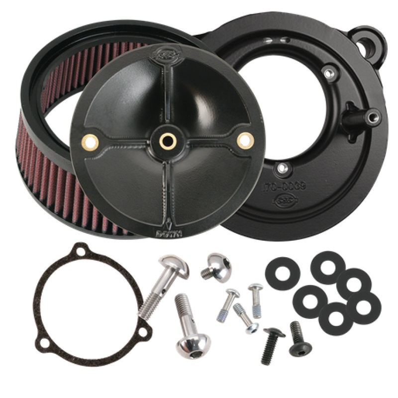 S&S Cycle 2008+ BT w/ S&S 58mm Throttle Body Stealth Air Cleaner Kit w/o Cover