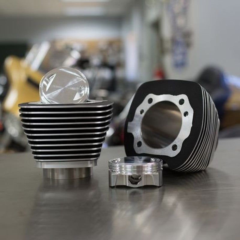 S&S Cycle 99-06 BT 4in Bore 4in Stroke Cylinder Kit – Wrinkle Black w/ Highlight