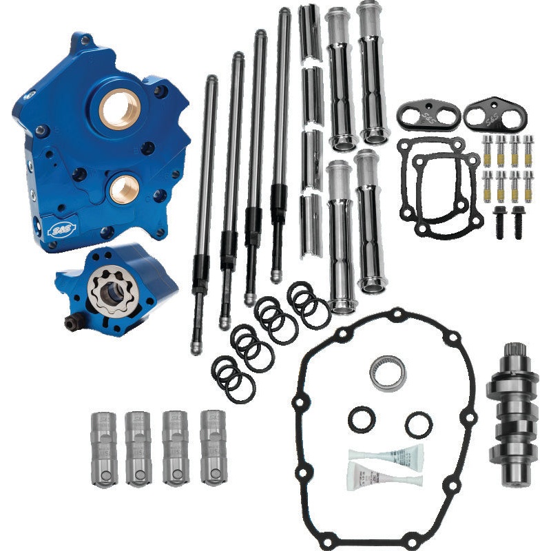 S&S Cycle 2017+ Water Cooled M8 Models Chain Drive 475C Cam Chest Kit w/ Chrome Pushrod Tubes