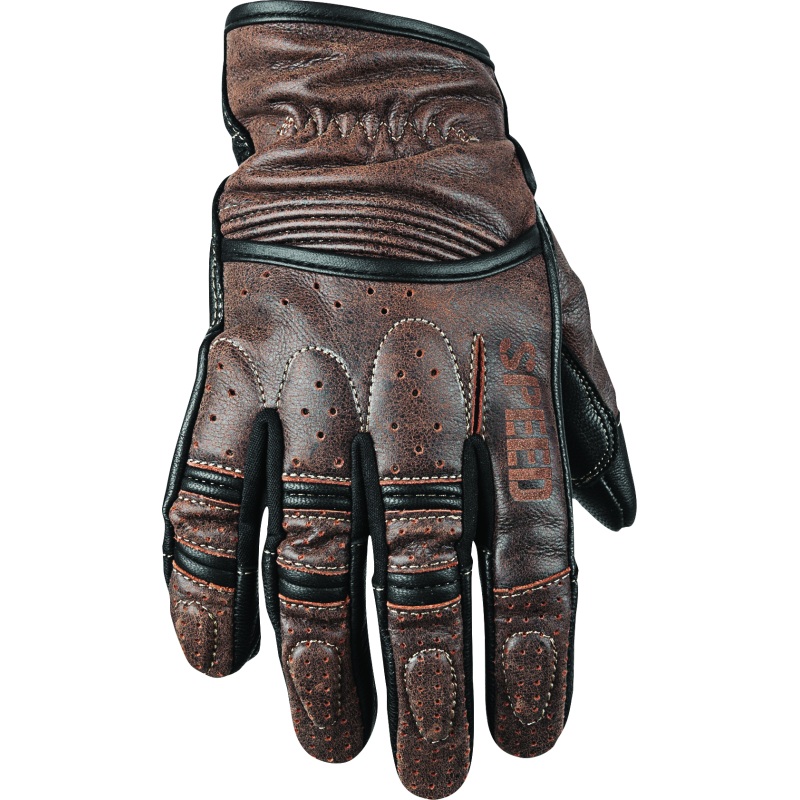 Speed and Strength Rust and Redemption Leather Gloves Brown – Medium