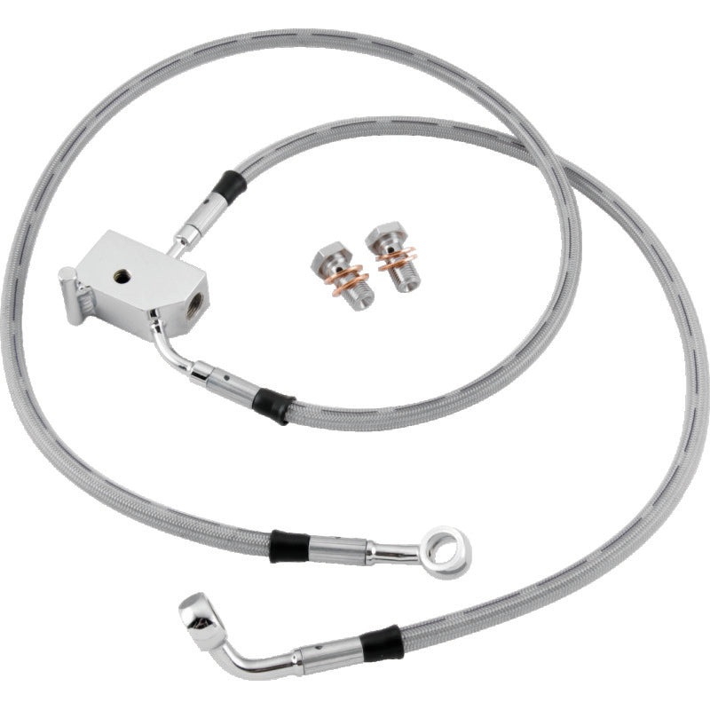 Twin Power 00-05 FXST 00-06 FLST Models Stainless Steel Dot Brake Line Kit Rear Stock Length