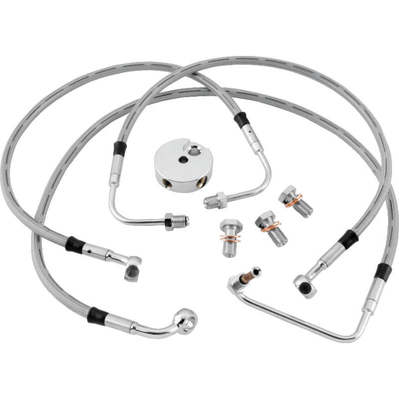 Twin Power 92-00 FXD FXDB FXDC FXDL FXDS 89-93 FXRS Stainless Steel Dot Brake Line Kit Front Stock