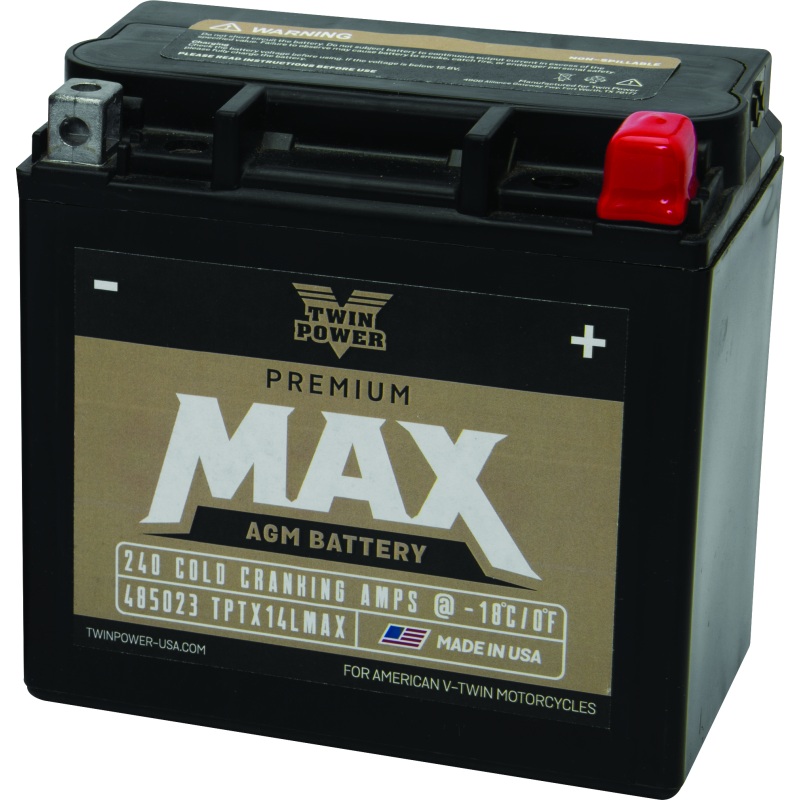 Twin Power GYZ-16HL Premium MAX Battery Replaces H-D 65958-04 Made in USA 240 CCA