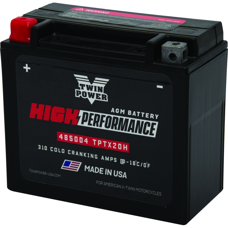 Twin Power YTX-20H High Performance Battery Replaces H-D 65991-82B Made in USA 310 CCA