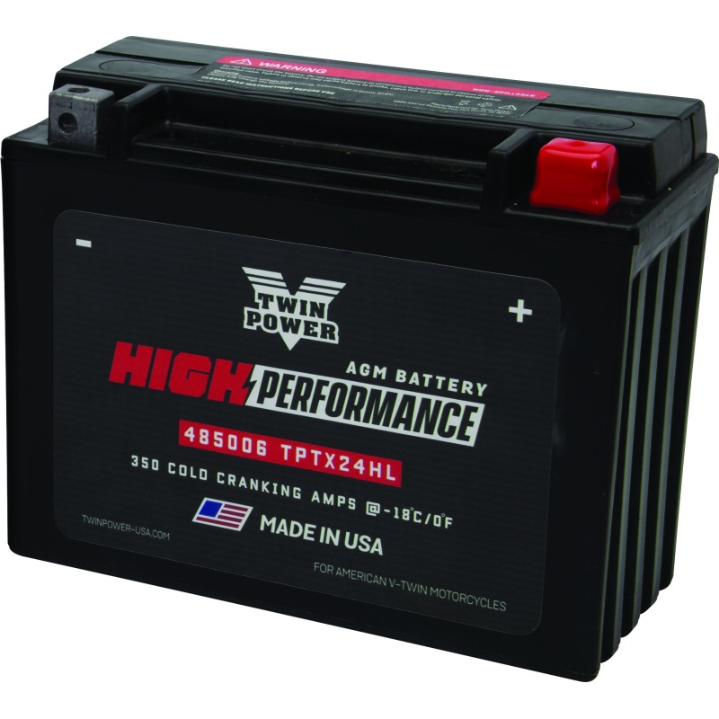 Twin Power YTX-24HL High Performance Battery Replaces H-D 66010-82A Made in USA 350 CCA