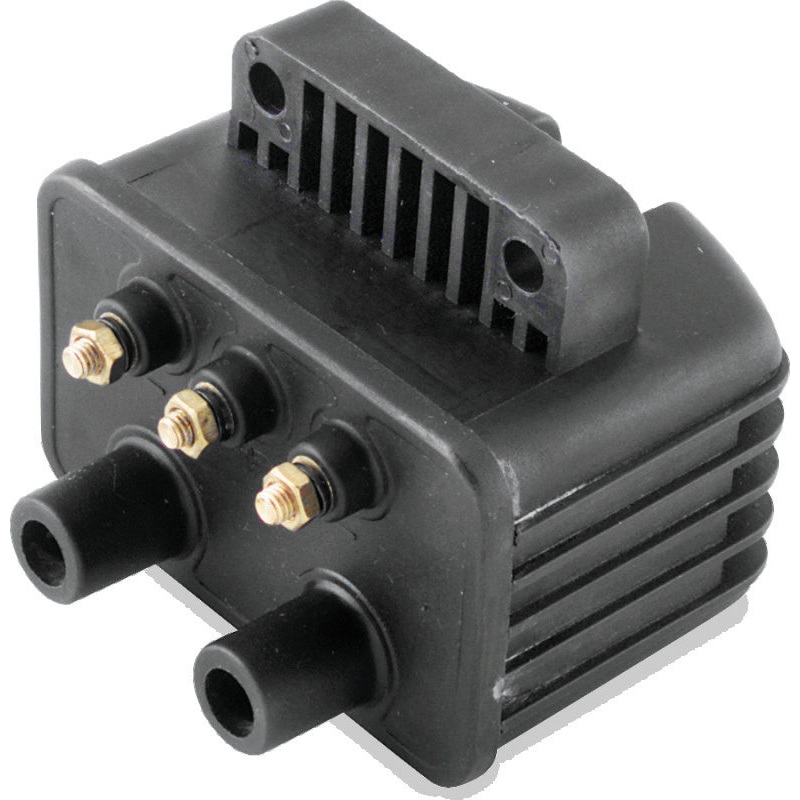 Twin Power Big Twin and XL Custom Application Ignition Coil Black Single Fire Dual Output 3 Ohm