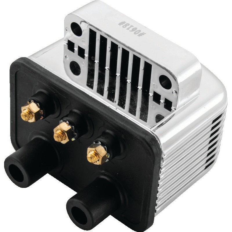 Twin Power Big Twin and XL Custom Application Ignition Coil Chrome Single Fire Dual Output 3 ohm
