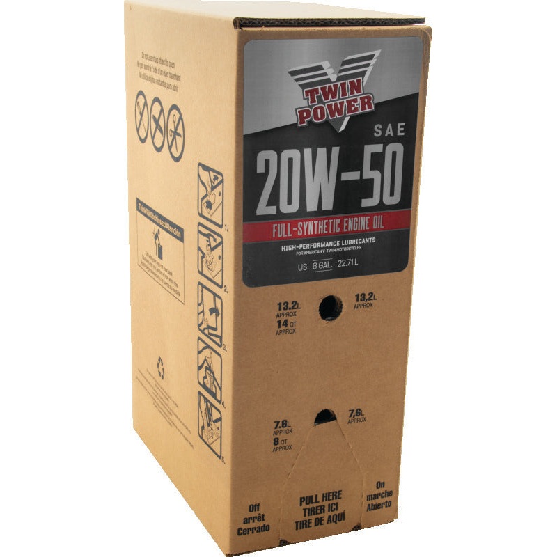 Twin Power 20W50 Synthetic Oil 6 Gallon Bag In Box