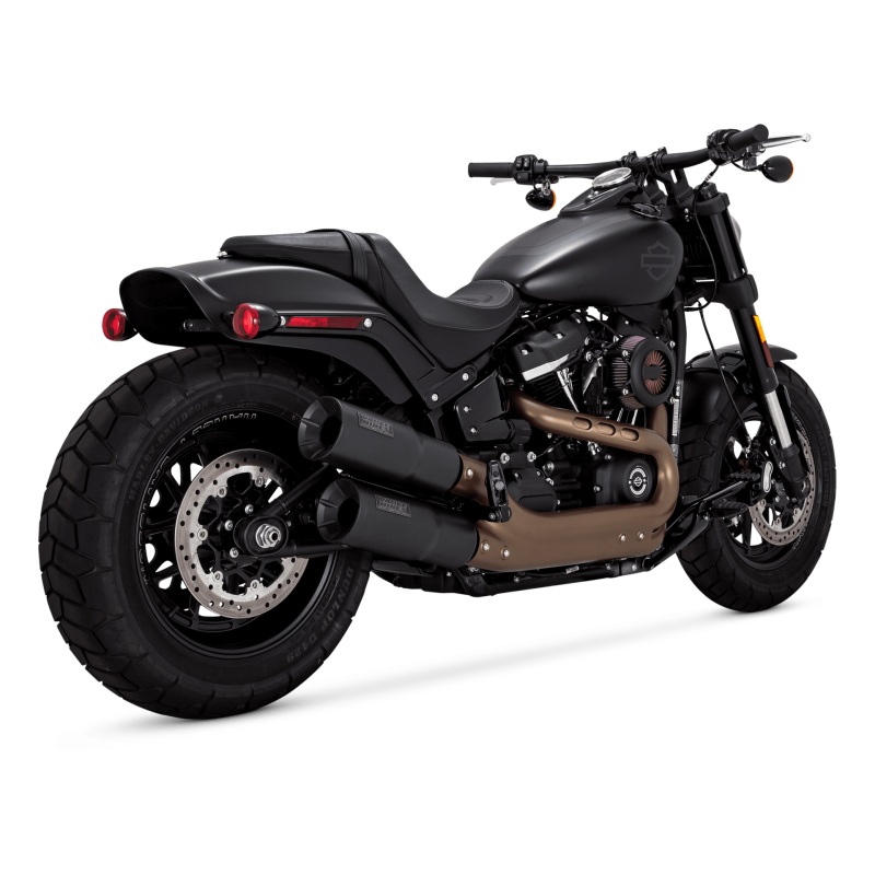 Vance & Hines HD Softail 18-22 Fatbob Hi-Output S/O Black Slip-On Exhaust