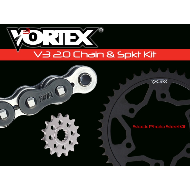 Vortex Racing V3 2.0 Chain and Sprocket Kit 2910-15,528CS-45,525SX3-110- Black