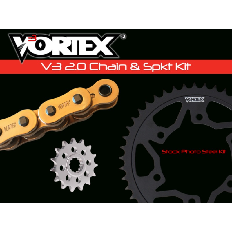 Vortex Racing V3 2.0 Chain and Sprocket Kit 3370-15,452AS-46,G520SX3-114- Gold