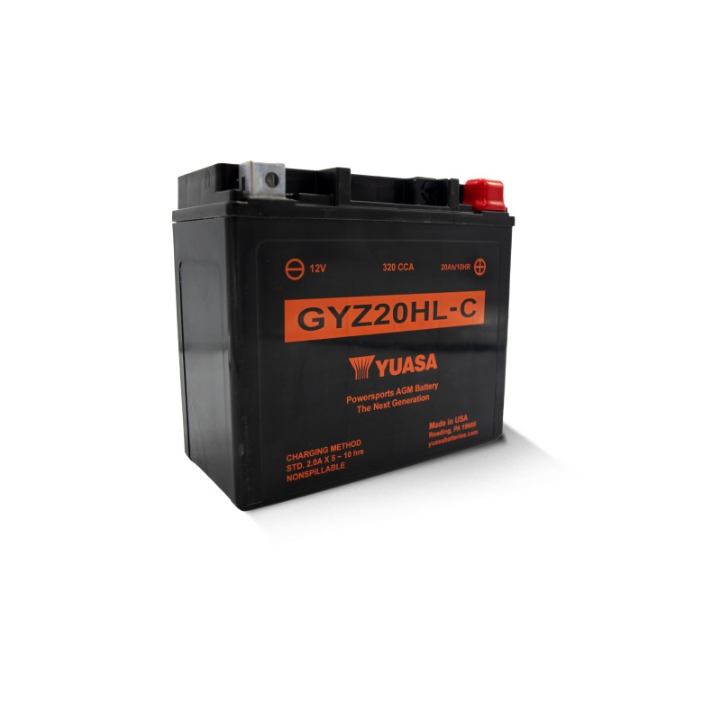 Yuasa GYZ20HLC High Performance Maintenance Free AGM 12-Volt Battery