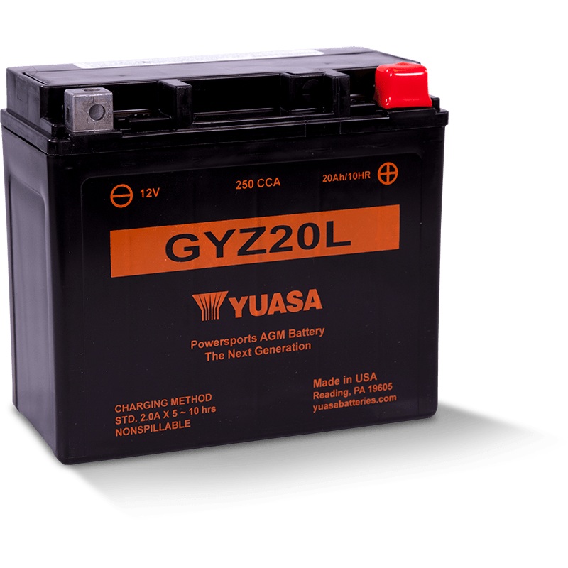 Yuasa GYZ20L High Performance Maintenance Free AGM 12-Volt Battery