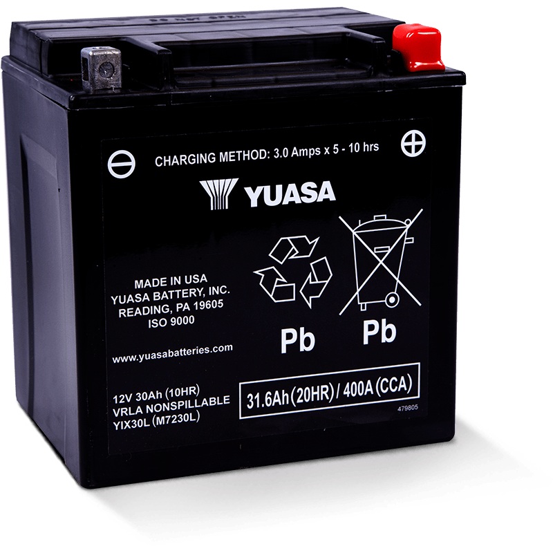 Yuasa YIX30L Maintenance Free AGM 12-Volt Battery