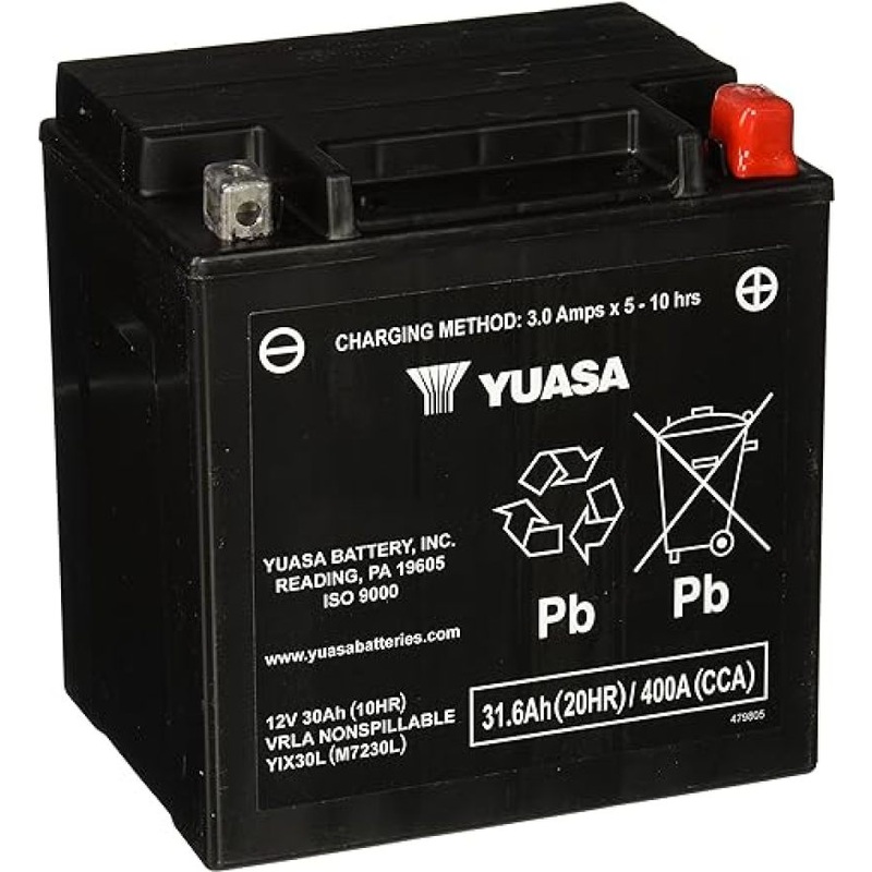 Yuasa YIX30L-PW Maintenance Free AGM 12-Volt Battery