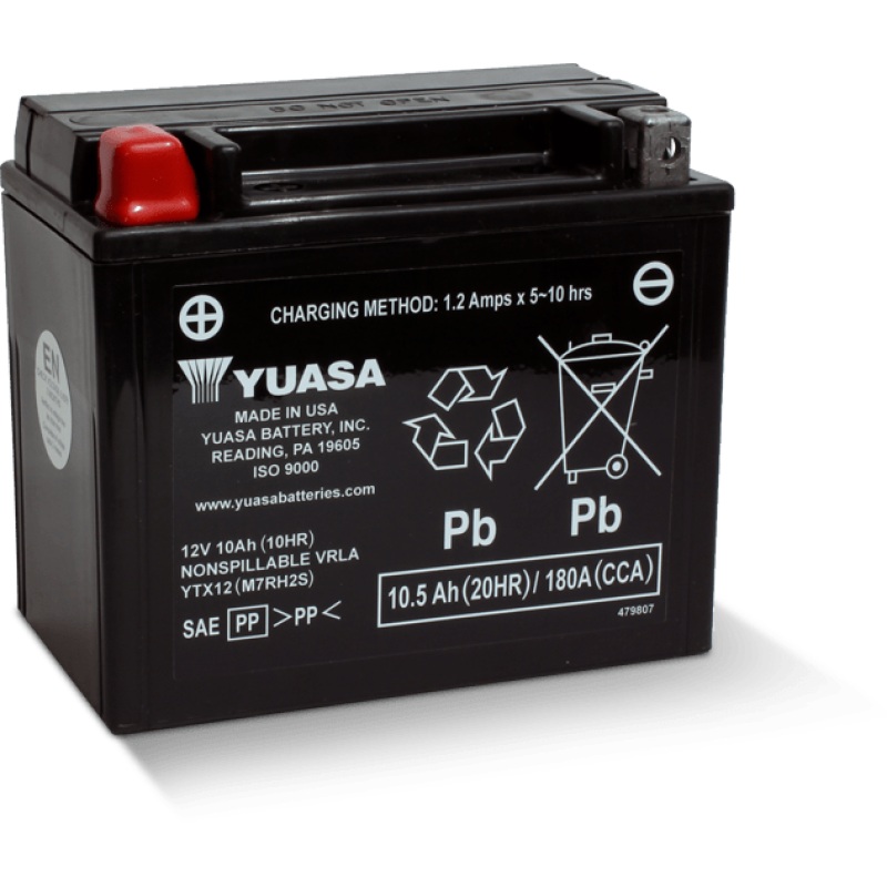 Yuasa YTX12 Maintenance Free AGM 12-Volt Battery
