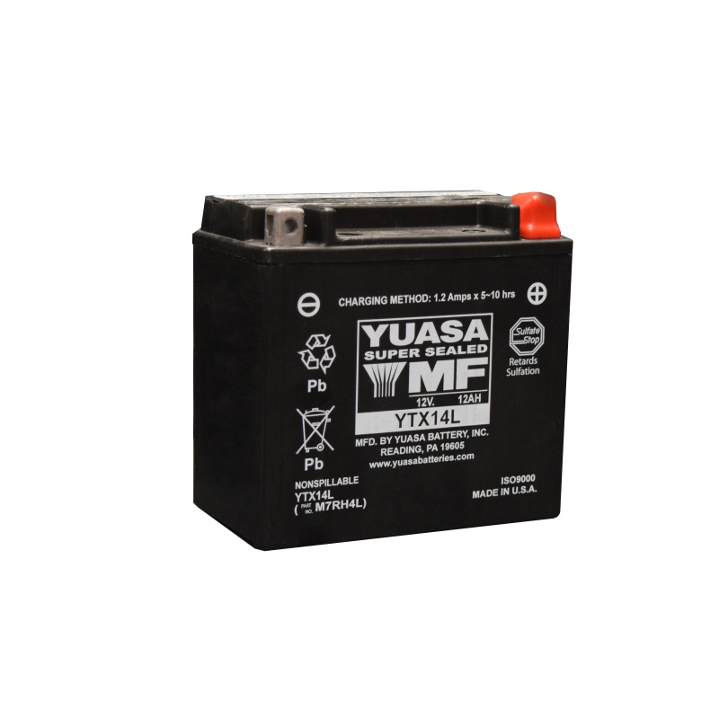 Yuasa YTX14L Maintenance Free AGM 12-Volt Battery