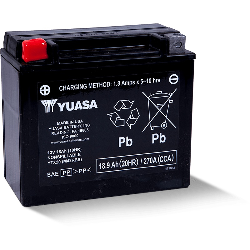Yuasa YTX20 Maintenance Free AGM 12-Volt Battery