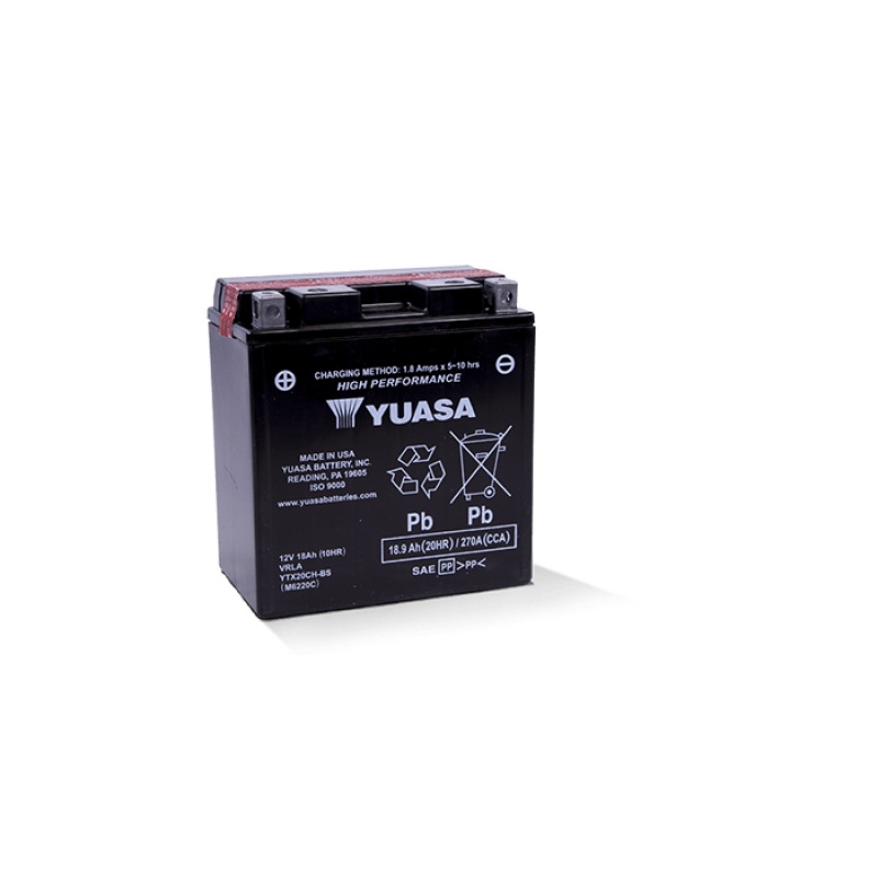 Yuasa YTX20CH-BS High Performance AGM Battery w/Bottle