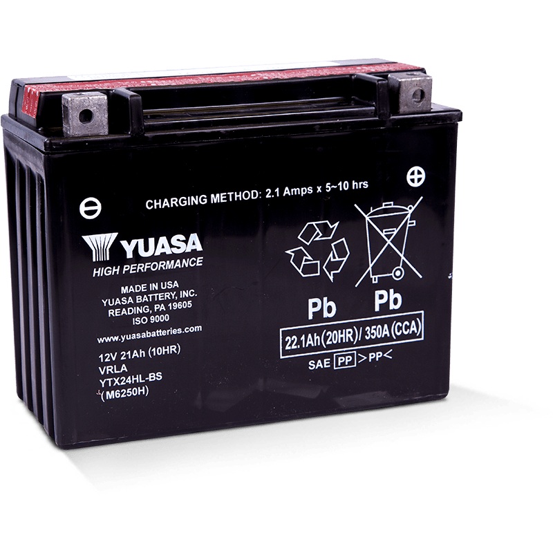 Yuasa YTX24HL-BS High Performance Maintenance Free AGM 12-Volt Battery w/Bottle