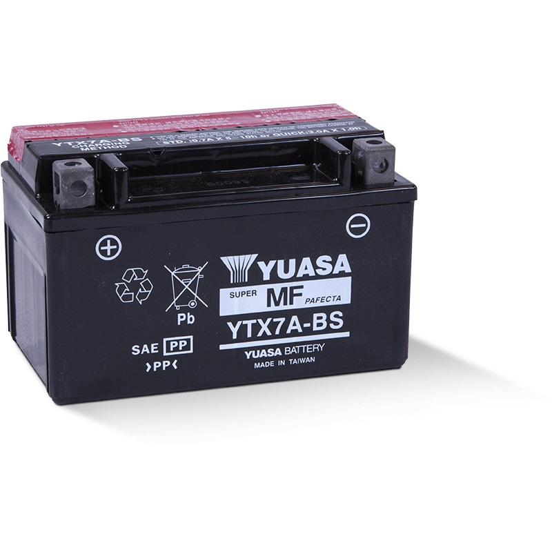 Yuasa YTX7A-BS Maintenance Free AGM 12-Volt Battery w/Bottle