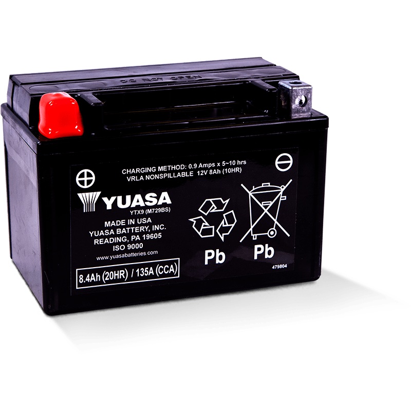 Yuasa YTX9 Maintenance Free AGM 12-Volt Battery