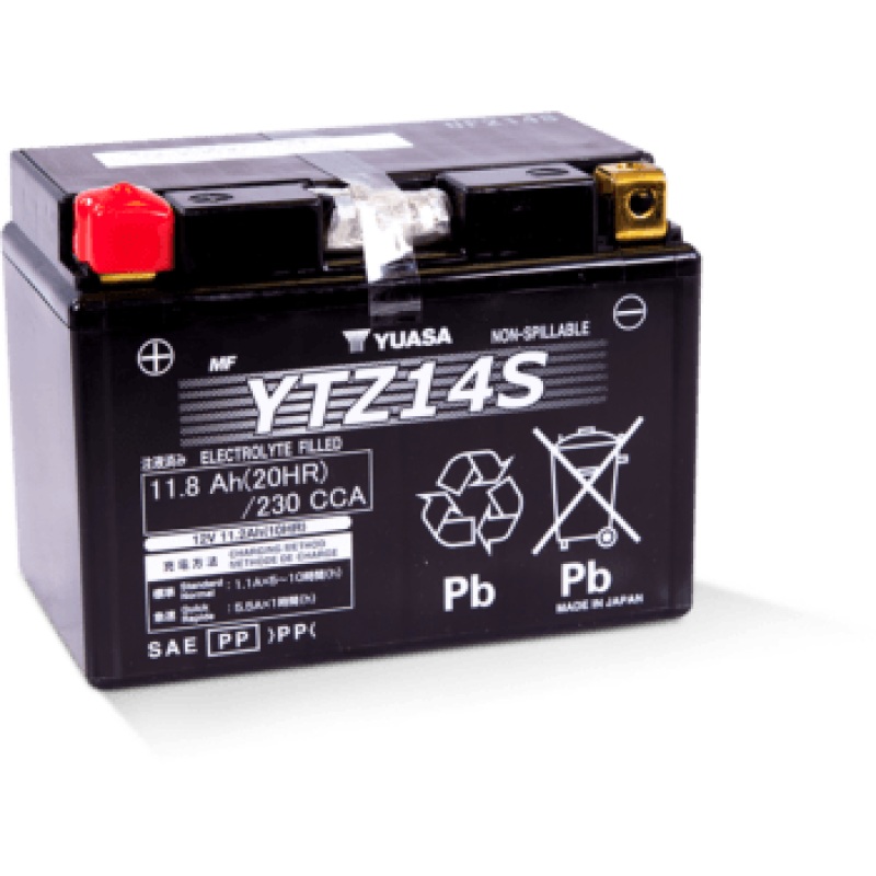 Yuasa YTZ14S Maintenance Free AGM 12-Volt Battery